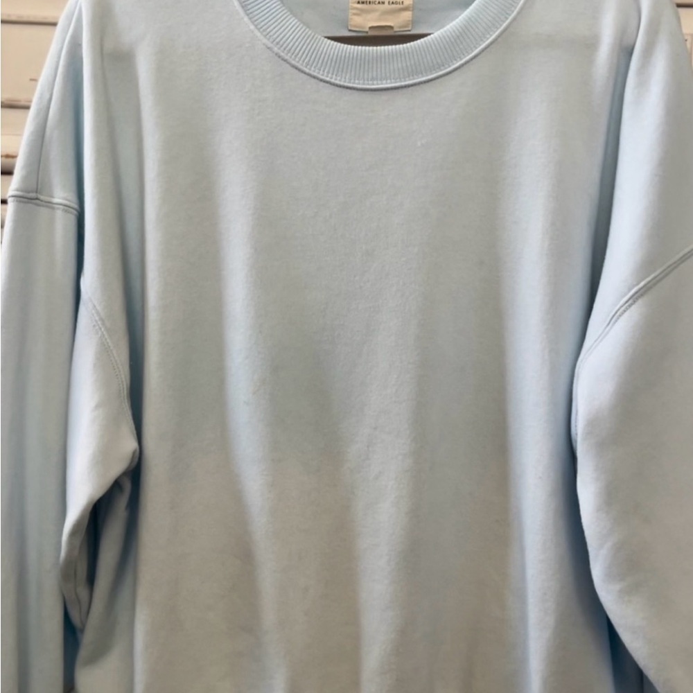 American Eagle Light Blue Crewneck Top